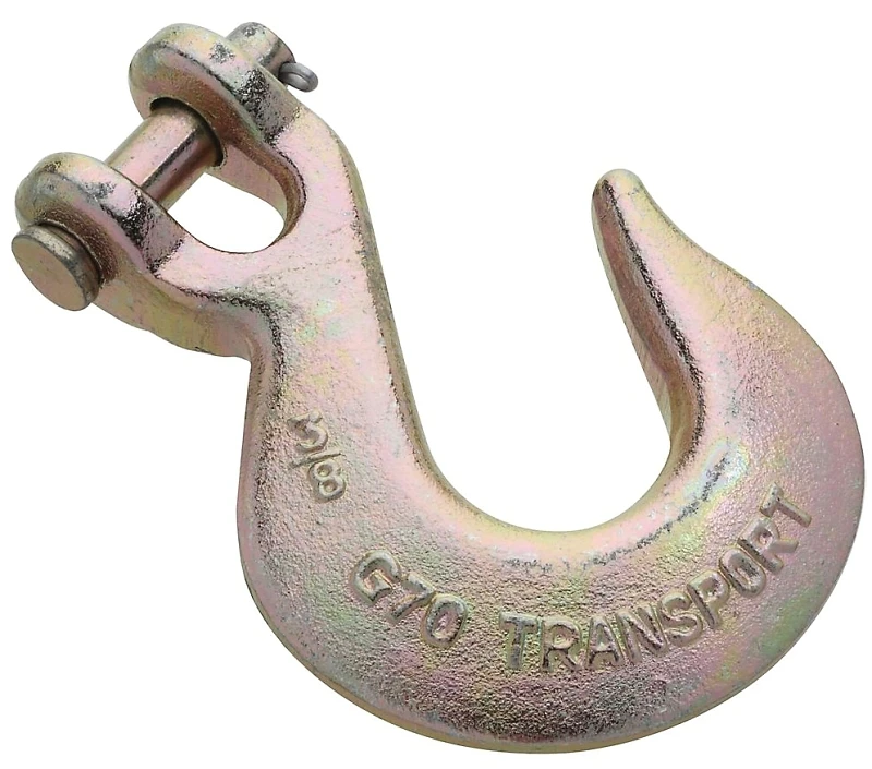 Clevis Slip Hook, Yellow Chromate, 3/8 Inch, Forged Steel, Grade 70
