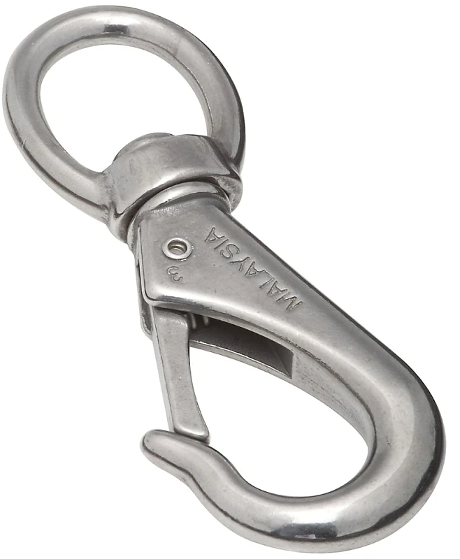 Stainless Steel Boat Snap, 3/4 In. X 4-3/8 In., Round Swivel Eye