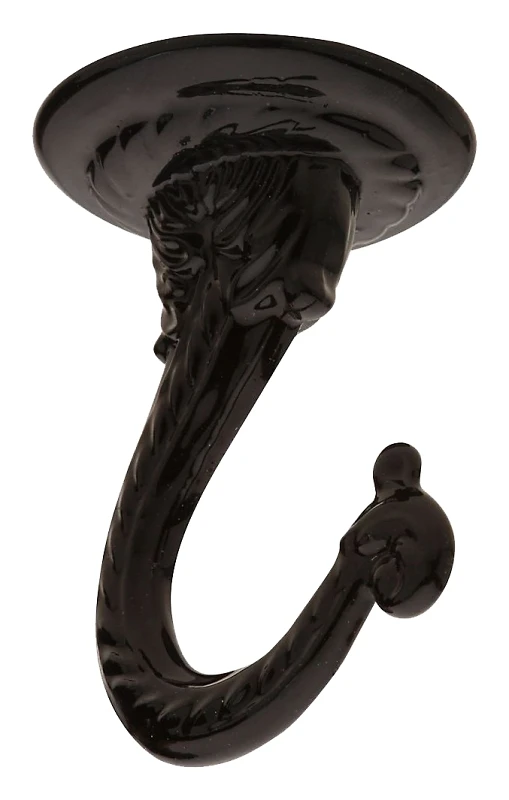 Black Swag Hook, 2 and 1 Quarter Inches Length, Durable Metal Construction