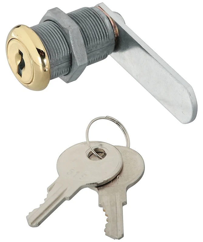 Brass Door and Drawer Utility Lock, 0.75 Inch Size