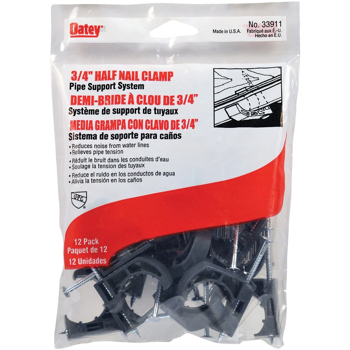 Pipe Hanger Half Clamps, Plastic, 3/4 In., 12-Pk.