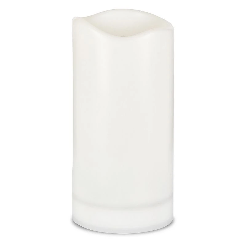 4" X 8" Solar Plastic Candle With Battery Included - White