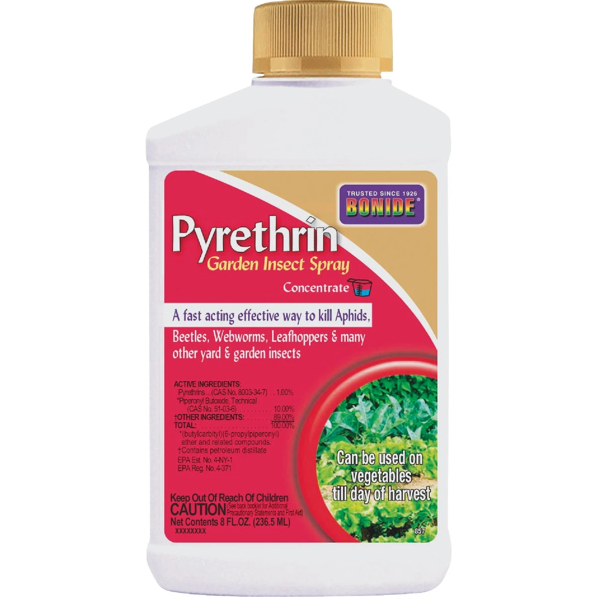 Pyrethrin Garden Insect Spray, Fast Acting Outdoor Insecticide, 8 Ounce Ready-to-Mix Concentrate