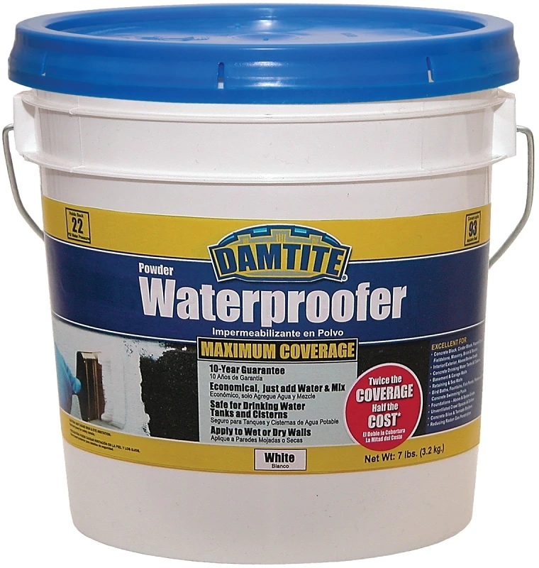 7 Lb. White Powder Masonry Waterproofer For Concrete, Brick, And Stucco