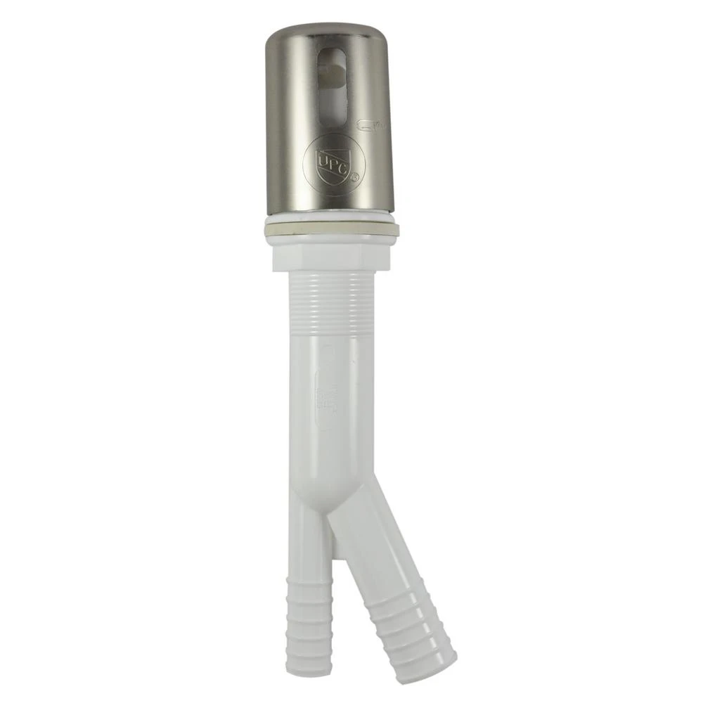 Dishwasher Air Gap Assembly With Brushed Nickel Cap, 5/8 In. & 7/8 In. Connections