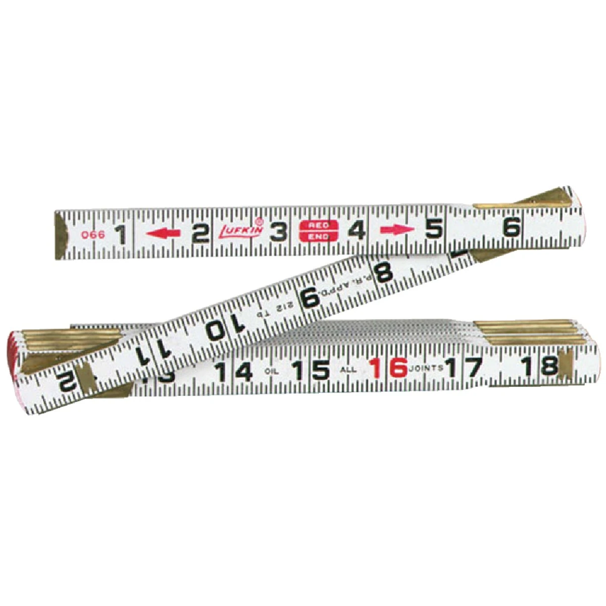 6 Ft. X 5/8 In. Flat Reading Folding Rule With Brass Joints