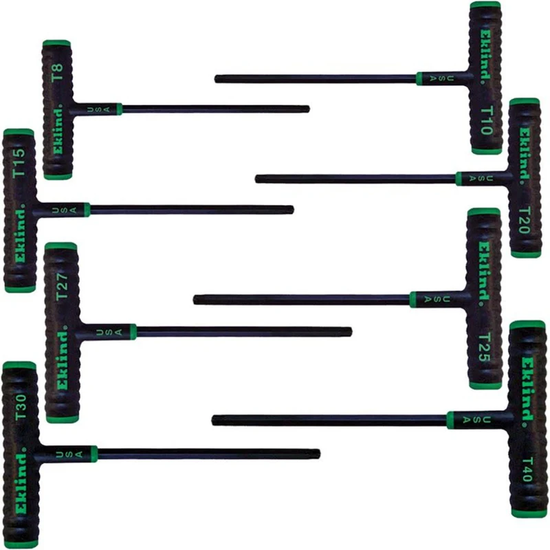 8-piece Power-t T-handle Torx Star Key Set With 6-inch Arms And Pouch