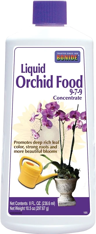 Liquid Orchid Food Fertilizer, 9-7-9 Nutrient Formula, 8 Ounce Bottle