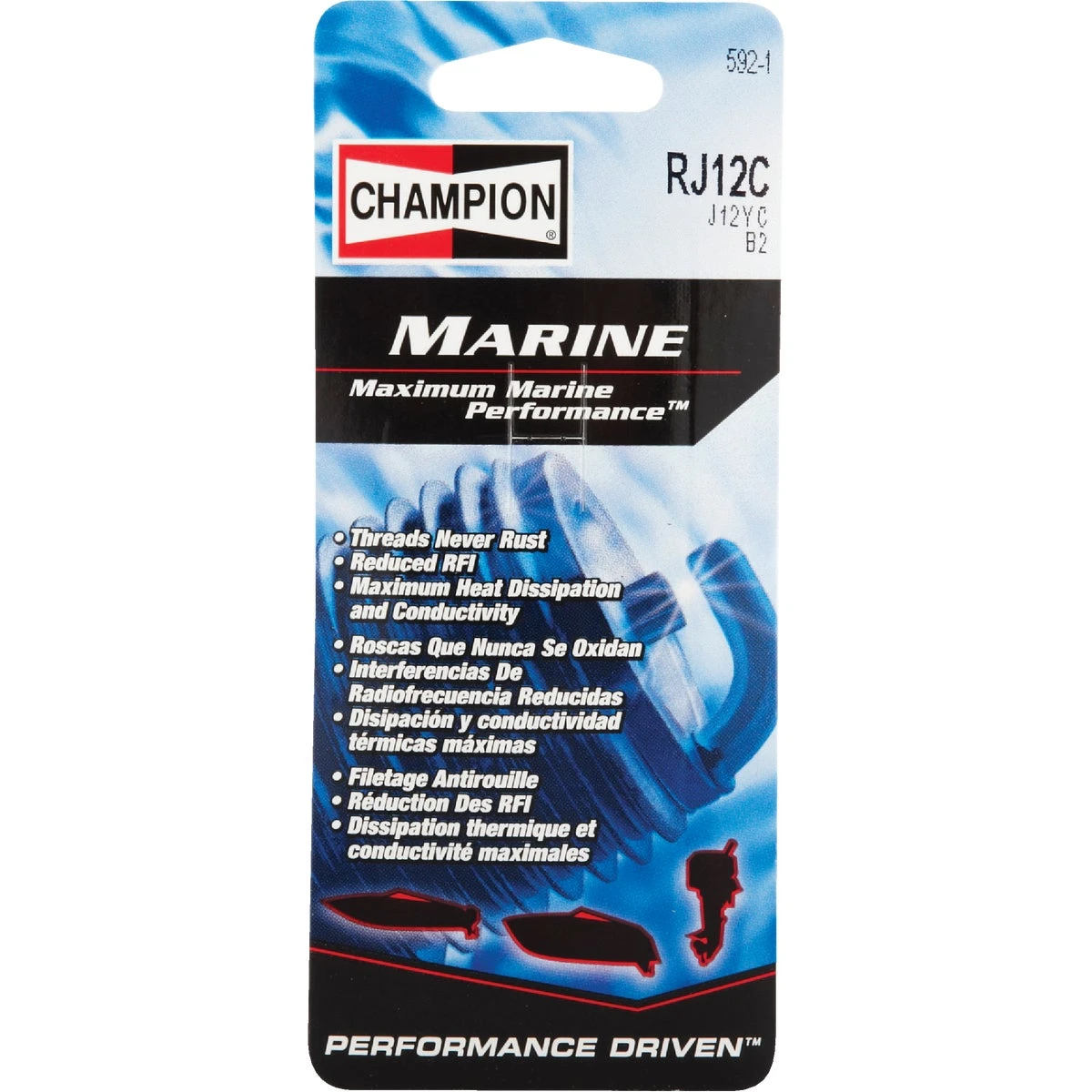 Rj12c Copper Plus Marine Spark Plug - High Conductivity & Heat Control