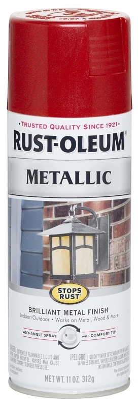Stops Rust Apple Red Metallic Spray Paint 11 Oz. - Superior Rust Protection