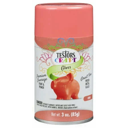 Craft Spray Paint, Coral Gloss, 3-ounce Aerosol For Versatile Projects