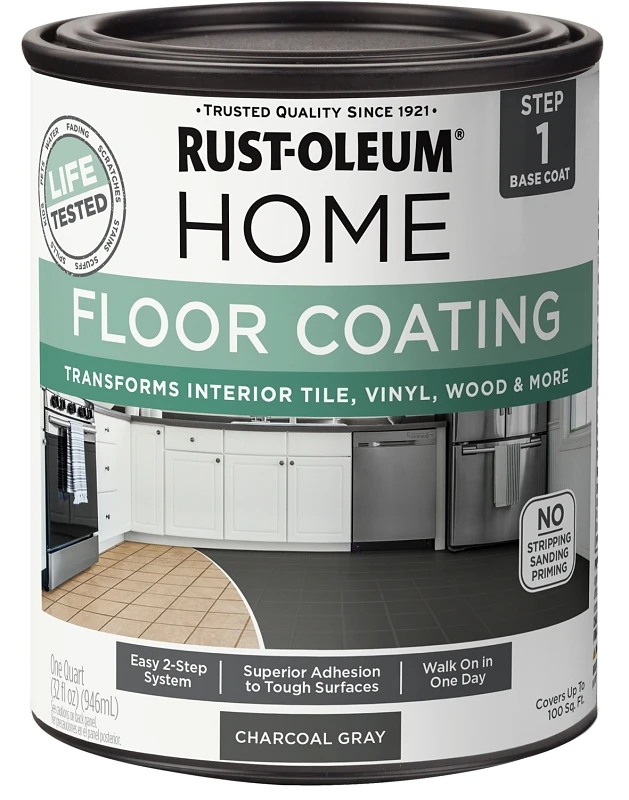 HOME Floor Coating Base Coat Step 1 Charcoal Gray One Quart