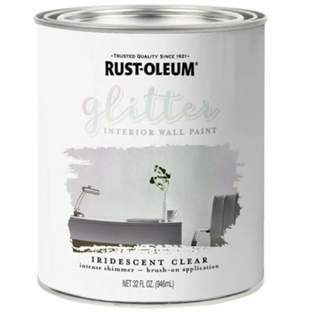 Glitter Brush-on Paint, Iridescent Finish, Quart Size