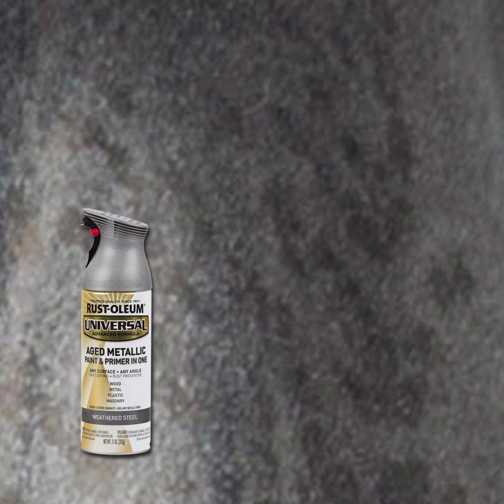 Universal Paint and Primer Metallic Spray Paint in Weathered Steel, 12 Ounce Can