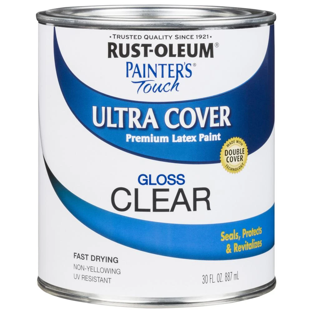 Painter's Touch Ultra Cover Latex Paint, Clear Gloss, Quart - Model 242057