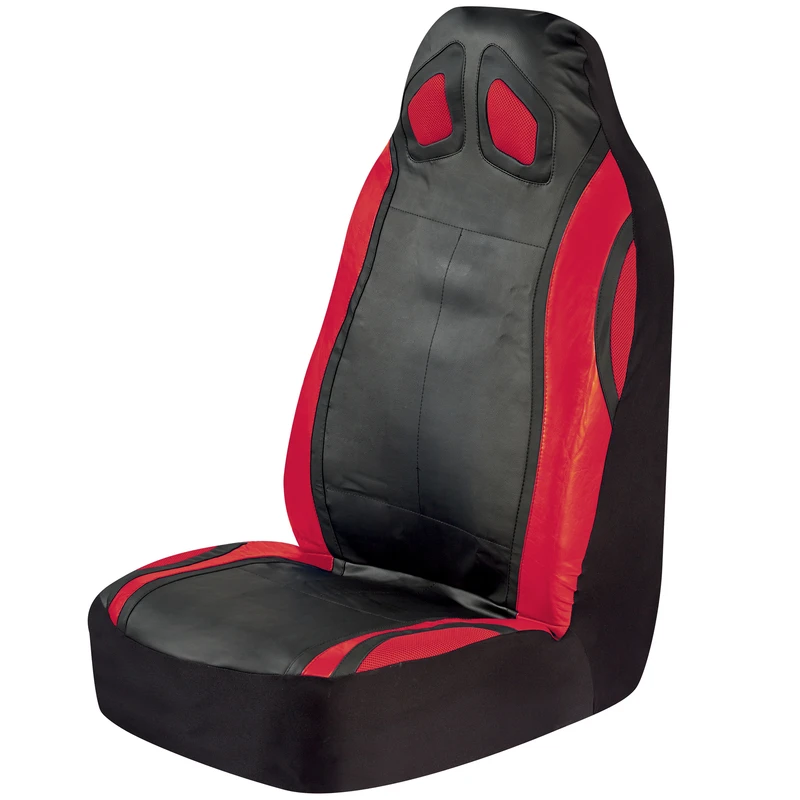 Car Seat Cover, Sport Performance, Bucket-Style, Red/Black, Universal Fit