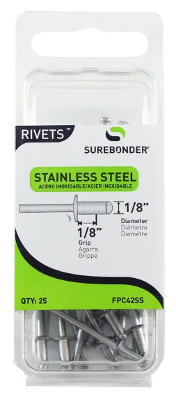 25-Pack Short Stainless-Steel Rivets
