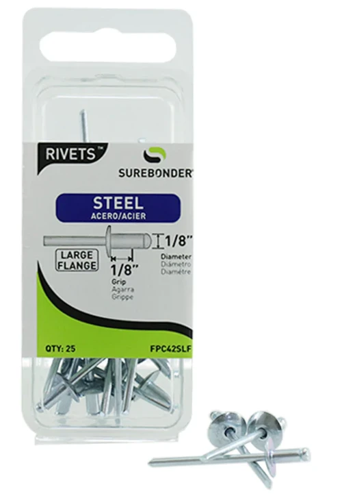 25-Pack Steel Short-Large Snowmobile Rivets