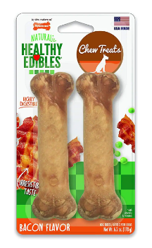 Healthy Edibles All Natural Long Lasting Bacon Flavor Chew Treats for Medium Dogs 2 Count