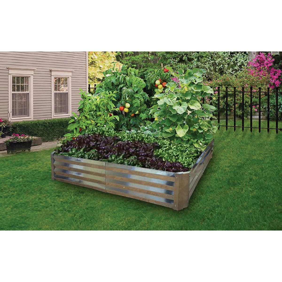 4 Ft. X 4 Ft. Galvanized Steel Rustic Raised Bed Garden System