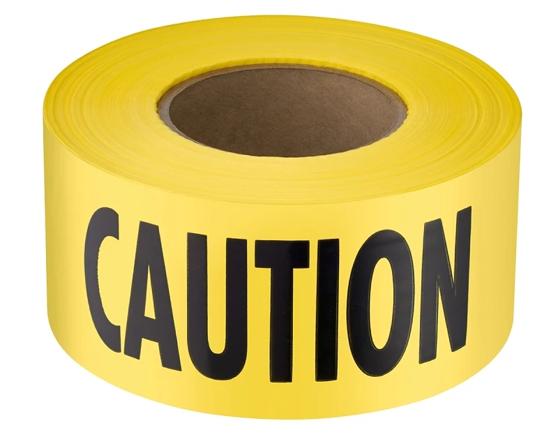 3 In. W X 1000 Ft. L Standard Caution Tape - Durable Plastic For Safety