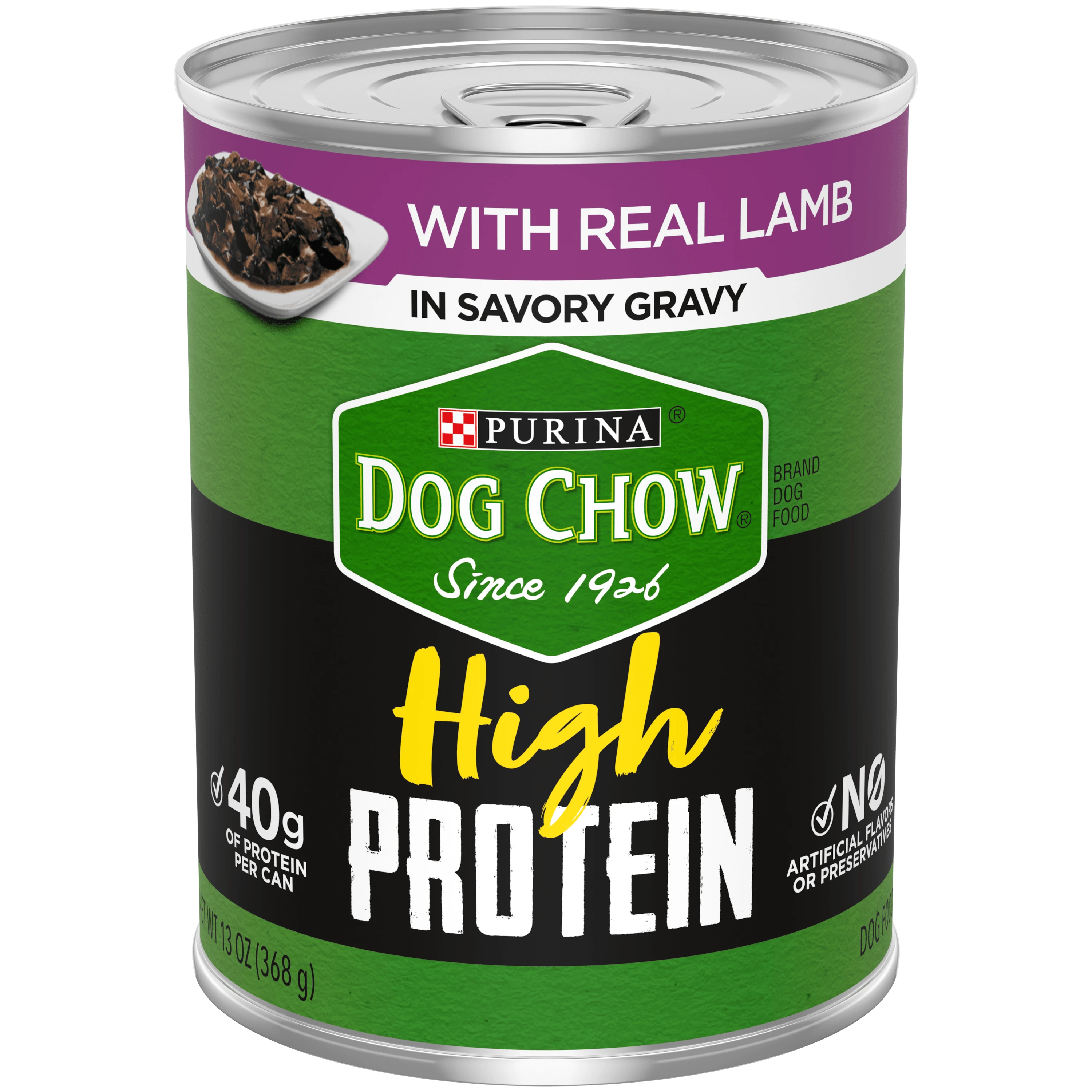 High Protein Lamb & Gravy Wet Dog Food, 13-ounce Can