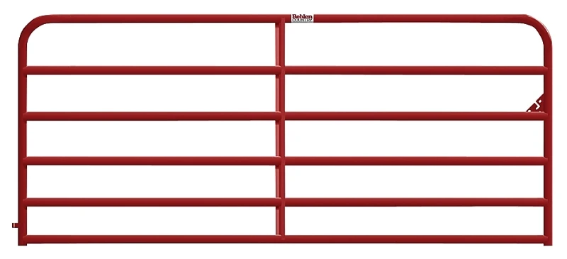 Heavy Duty Red Steel Gate with 6 Rails, 12 Feet Length