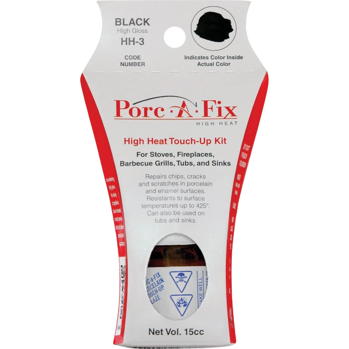 High Gloss Black Porcelain Touch-up Paint, 15cc