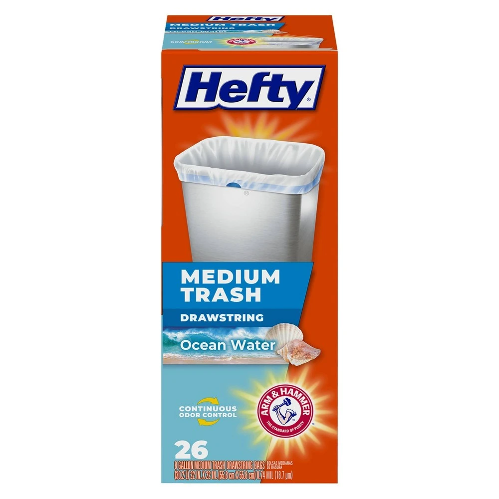 Drawstring Trash Bags with Fabuloso Scent, 8 Gallon Capacity, 26 Count