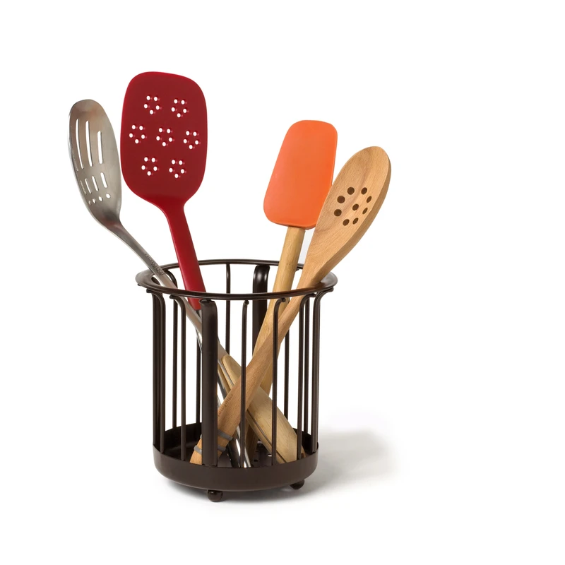 Bronze Utensil Holder for Kitchen Countertop Storage