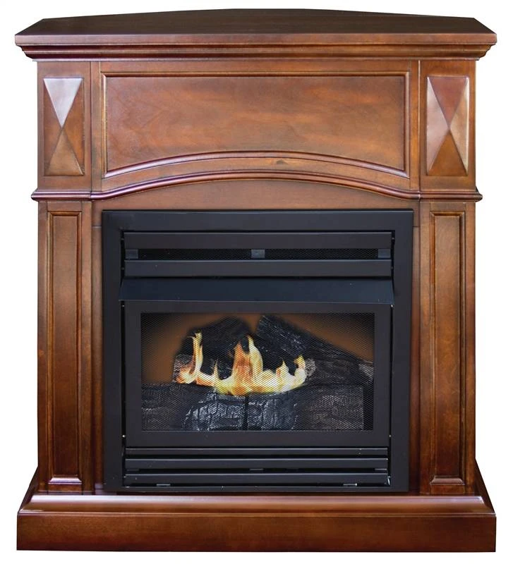 Belmont Vent-free Gas Fireplace, Vintage Cherry Finish, 20,000 Btu, Dual Fuel