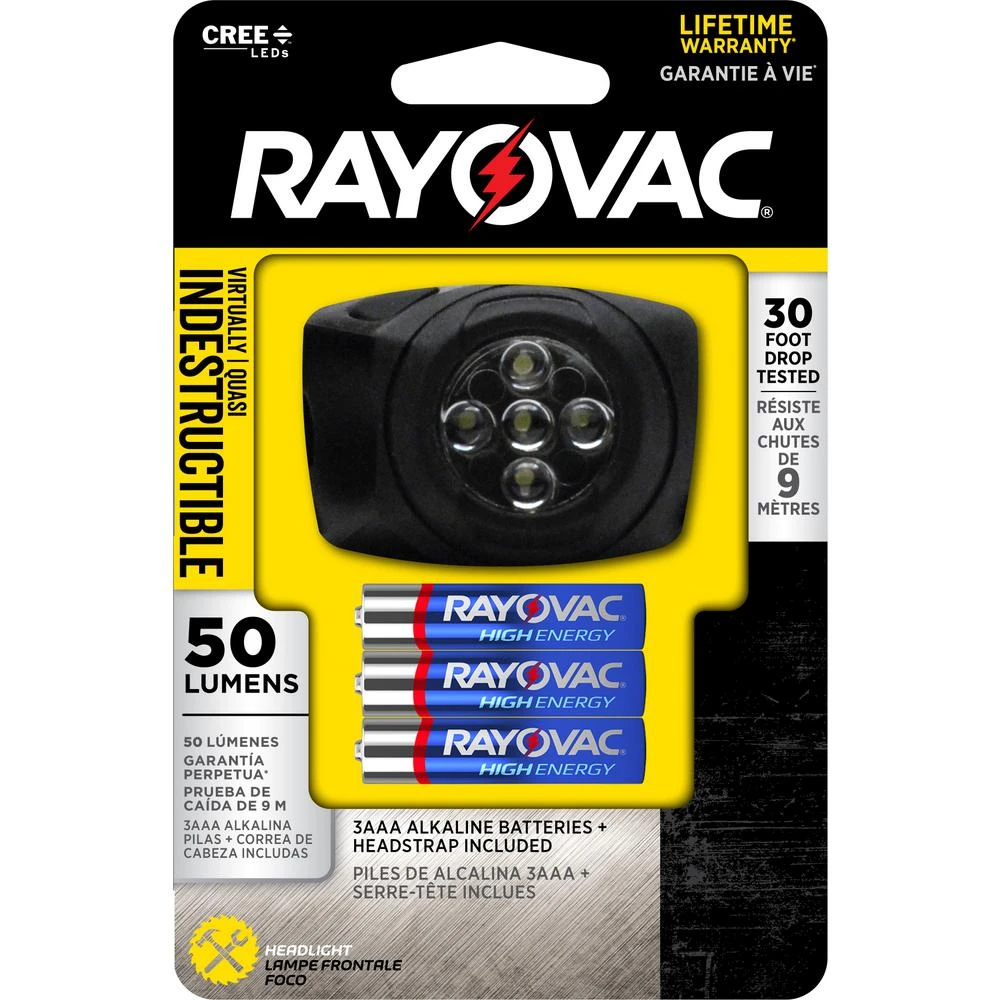 Virtually Indestructible Led Headlight, 3 Aaa, 50 Lumens, Waterproof