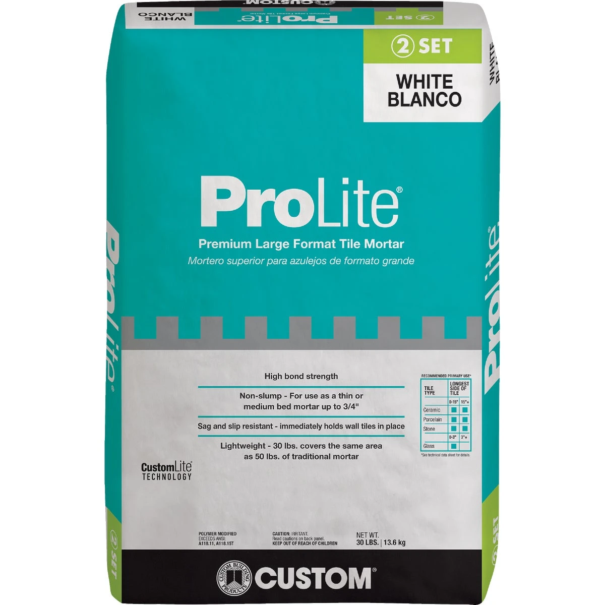 Prolite 30 Lb. White Tile & Stone Mortar For Versatile Installations