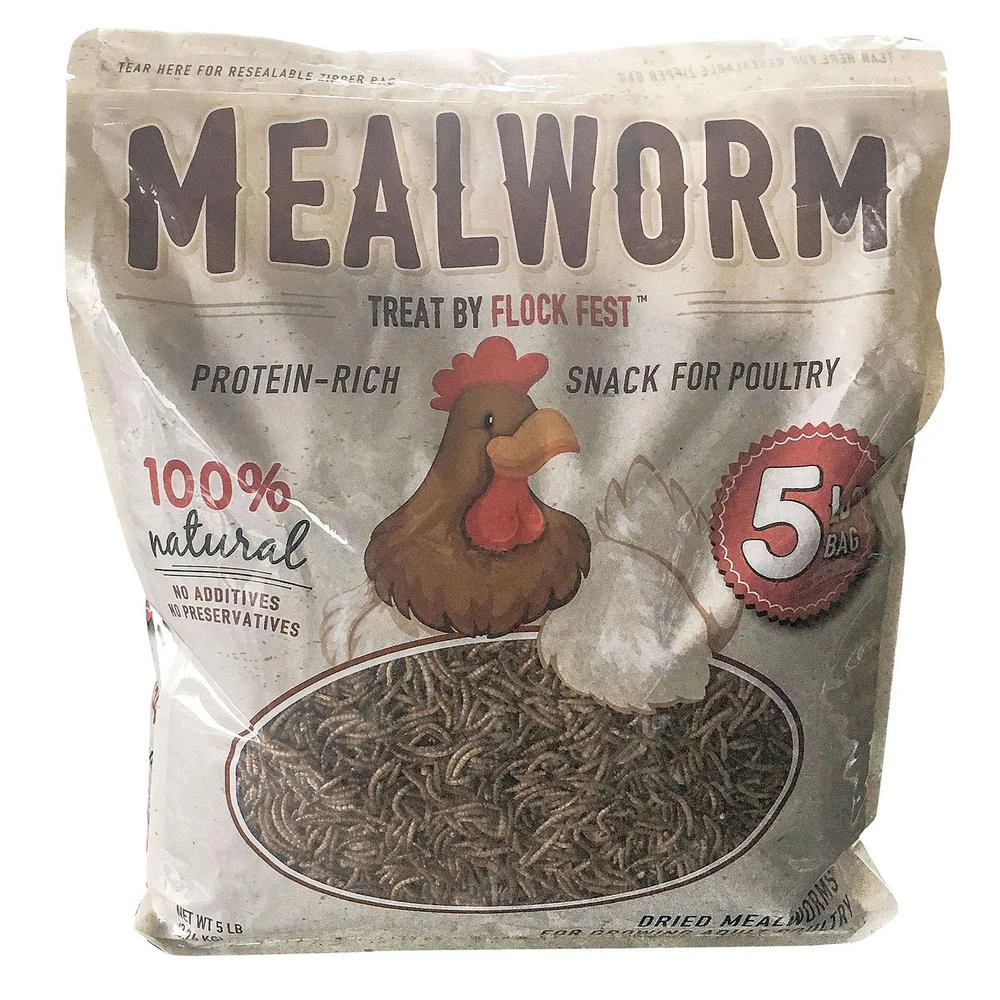 Outdoor Dried Mealworms For Chickens, Wild Birds, Ducks & Small Pets - 5 Lbs Bag