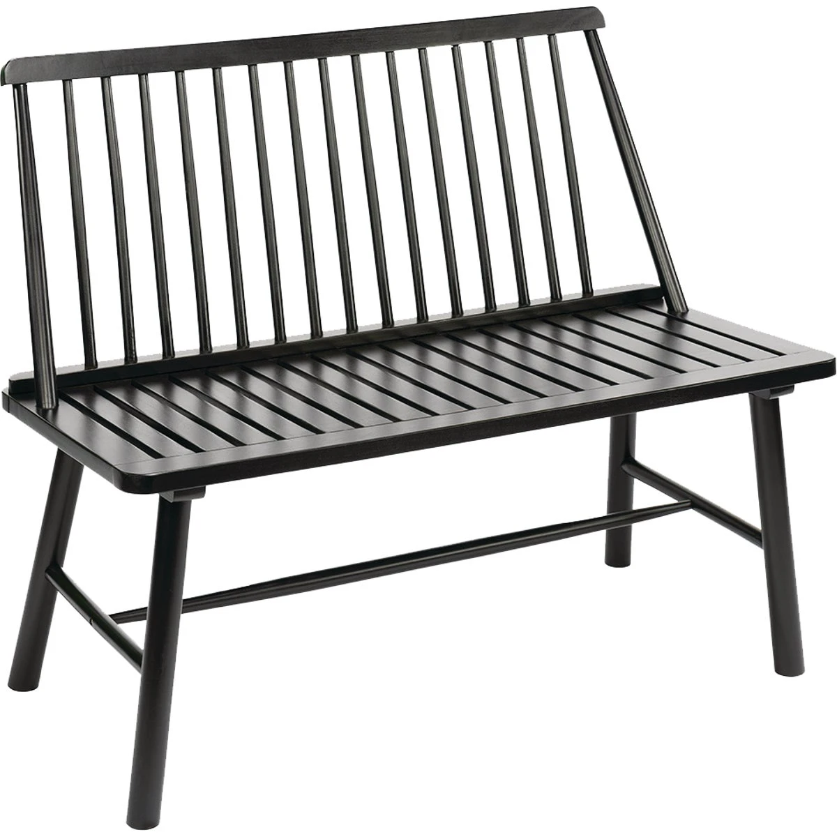 Windsor 44 In. Black Indonesian Hardwood Farmhouse Bench