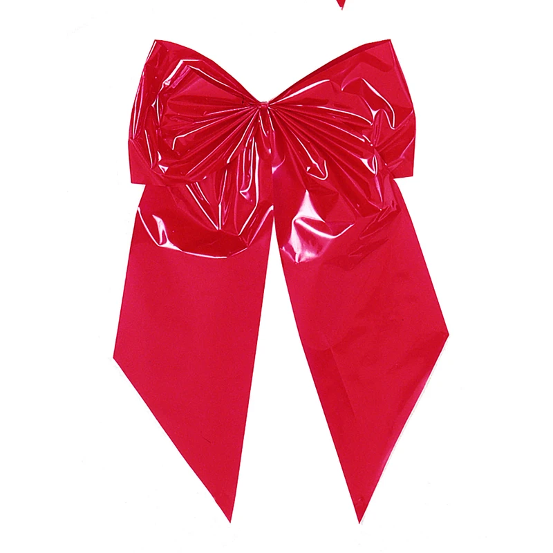 Red Poly Christmas Bow, 2-loop, 15 X 24 X 7-inches, Model 7256