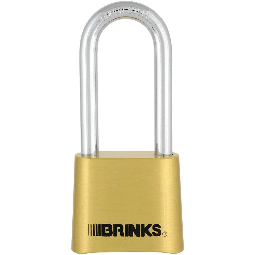 Resettable Combination Padlock with Brass Body and 2-Inch Boron Steel Shackle