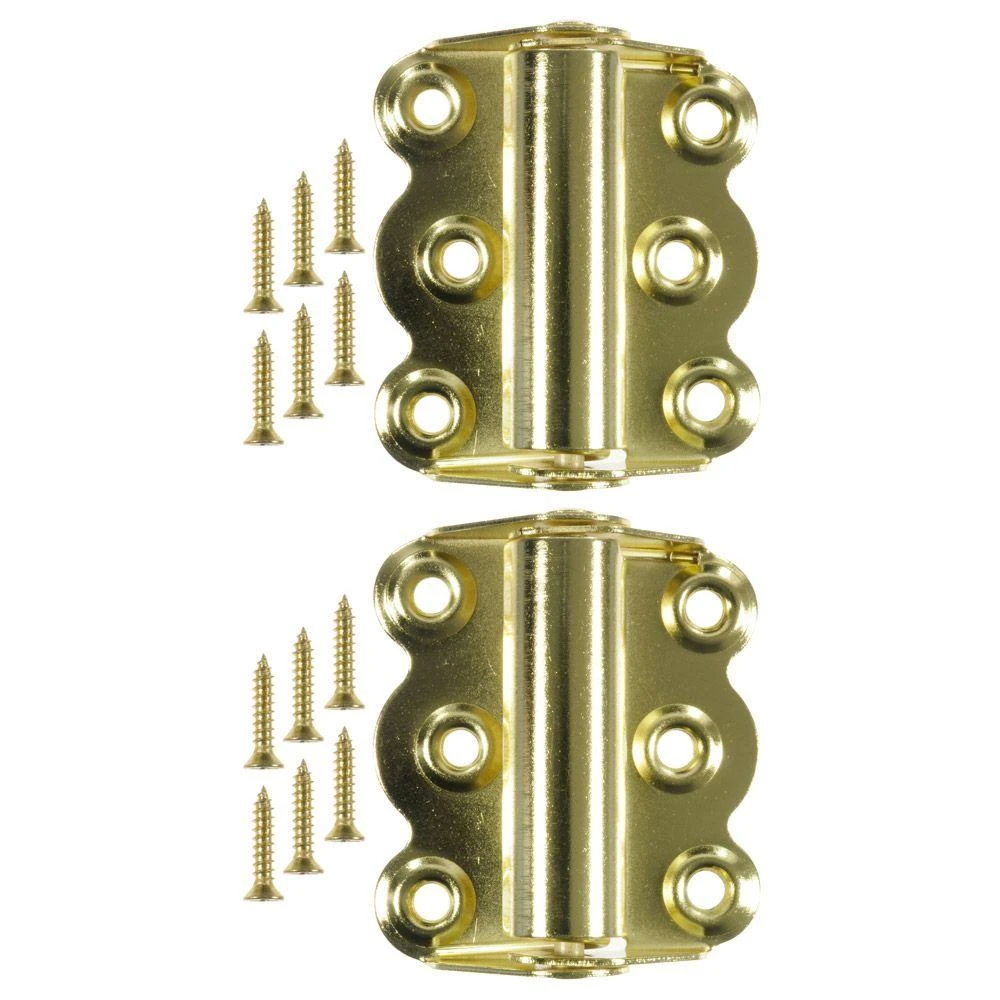Self-Closing Storm Door Hinges, Brass, 2-3/4 In., 2-Pk.