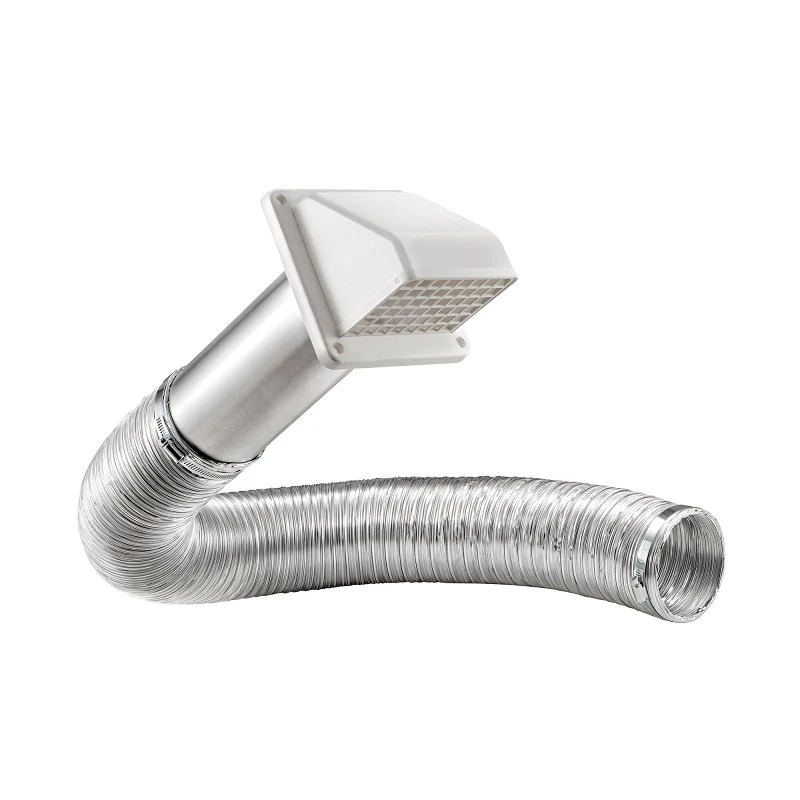 8 Ft. Dryer Exhaust Wall Hood Vent Kit, Model 1375w-r, White Plastic