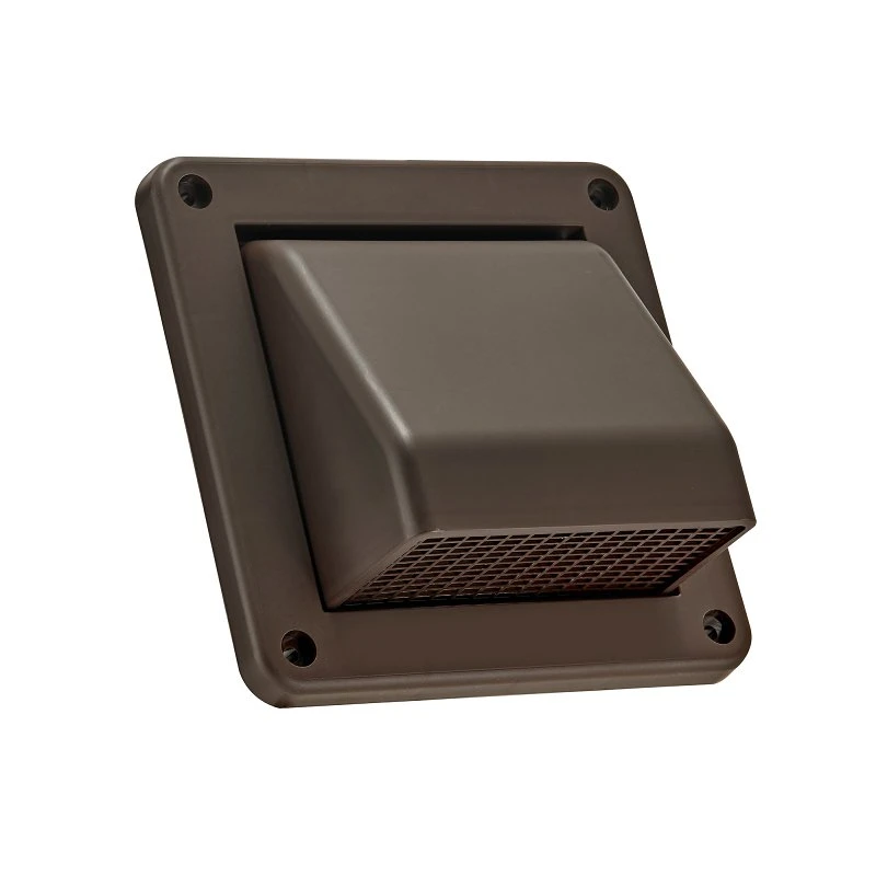 4 Inch Fresh Air Intake Vent With Removable Screen, Brown Plastic, Model 604b