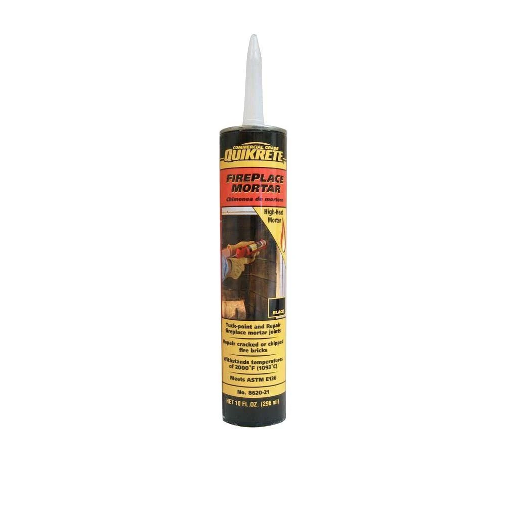 10 Ounce Black Fireplace Repair Mortar, Silicate Based Refractory Cement