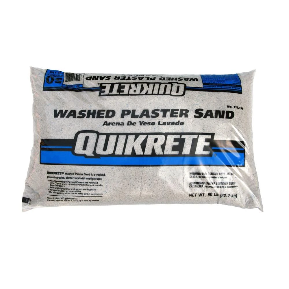 Washed Plaster Sand, Coarse, 50 Pounds For Stucco And Cement Mix
