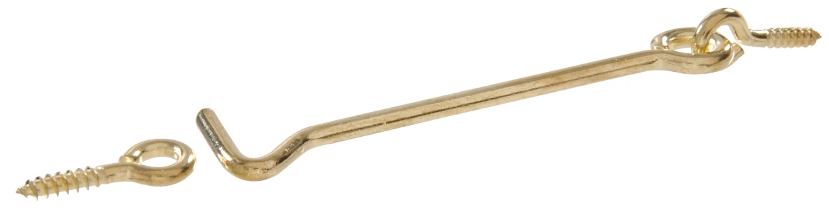 852771 Solid & Bright Brass Gate Hook & Eye Latch - 3 Inches