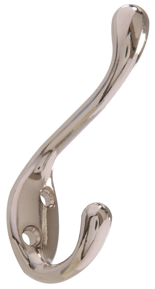 852308 Heavy Duty Coat & Hat Hook In Nickel Finish