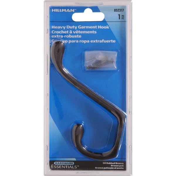 Heavy Duty Oil-rubbed Bronze Cupboard Garment Hook - Model 852317