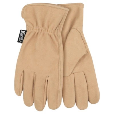 HydroFlector Water Resistant Synthetic Suede Leather Gloves for Women Size Large Tan