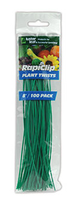 8 In. Green Plastic Coated Plant Twist Tie (100 Pk) - Model 848