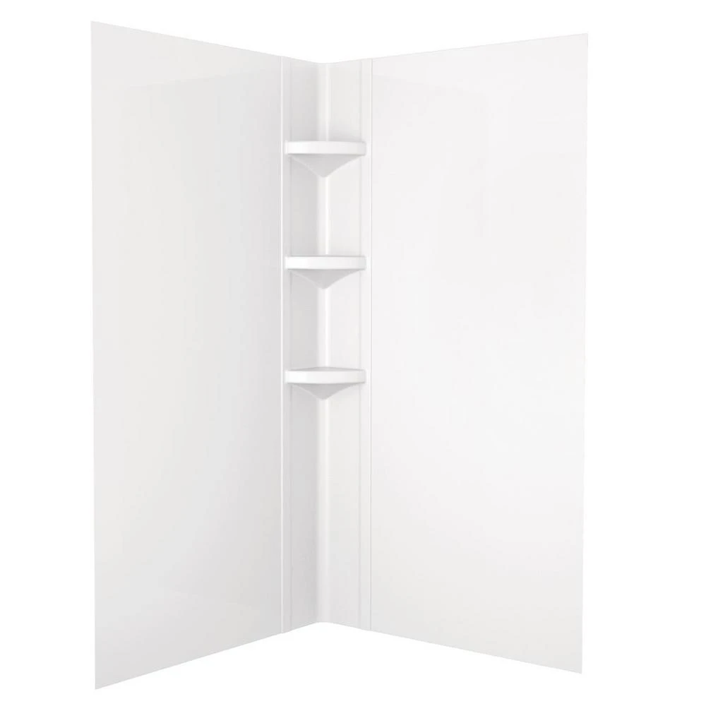 Neo Angle Corner Shower Wall Set, Bright White Gloss, 38 X 38-in., 3-pc.