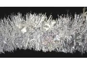 Holographic Silver Snowflakes Garland with Silver Center, 4.5 Inch by 10 Feet