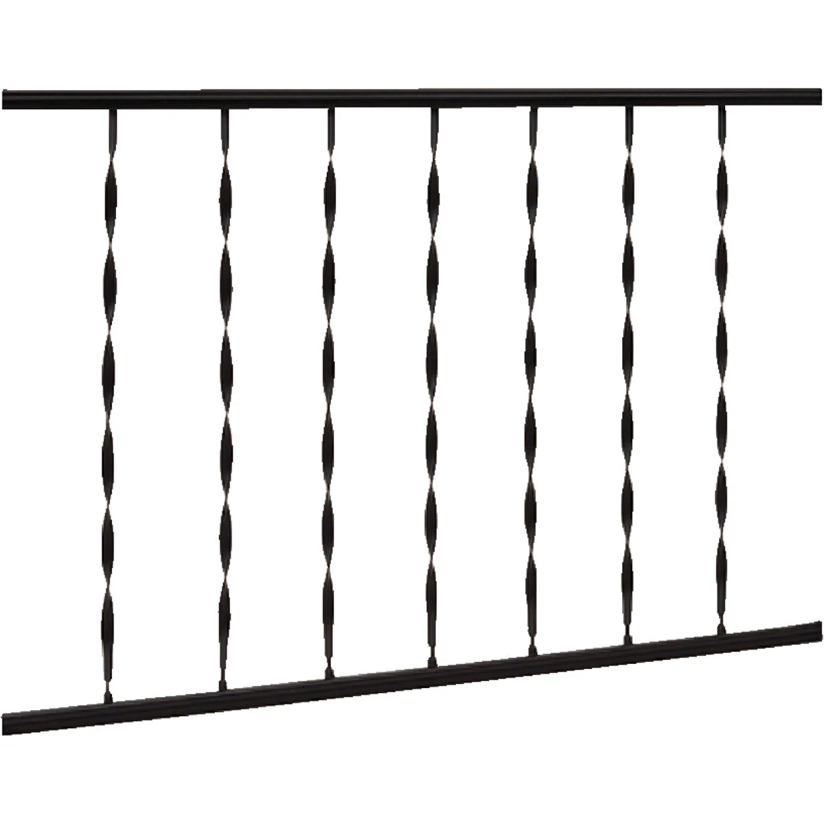 32 In. H. X 6 Ft. L. Black Wrought Iron Railing